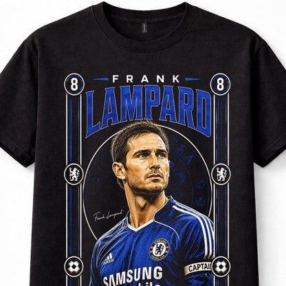 Frank Lampard Chelsea FC Number 8 Football Captain Legend Black Unisex T-Shirt
