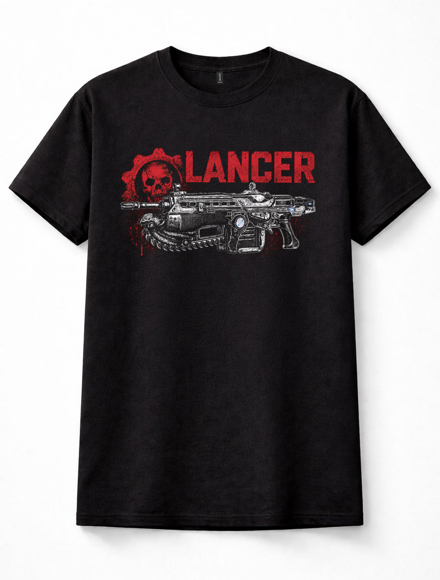 Gears of War Lancer Chainsaw Rifle COG Skull Xbox Gaming Unisex T-Shirt