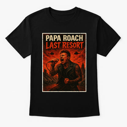 Papa Roach T-Shirt Last Resort Rock Band Unisex Black Graphic Tee