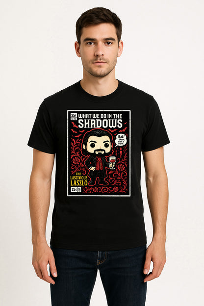What We Do in the Shadows Laszlo Unisex T-Shirt – Gothic Vampire Comedy Pop Art Tee