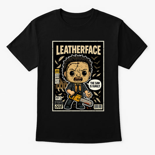 Leatherface Unisex Comic T-Shirt – Texas Chainsaw Horror Icon Classic Slasher Tee