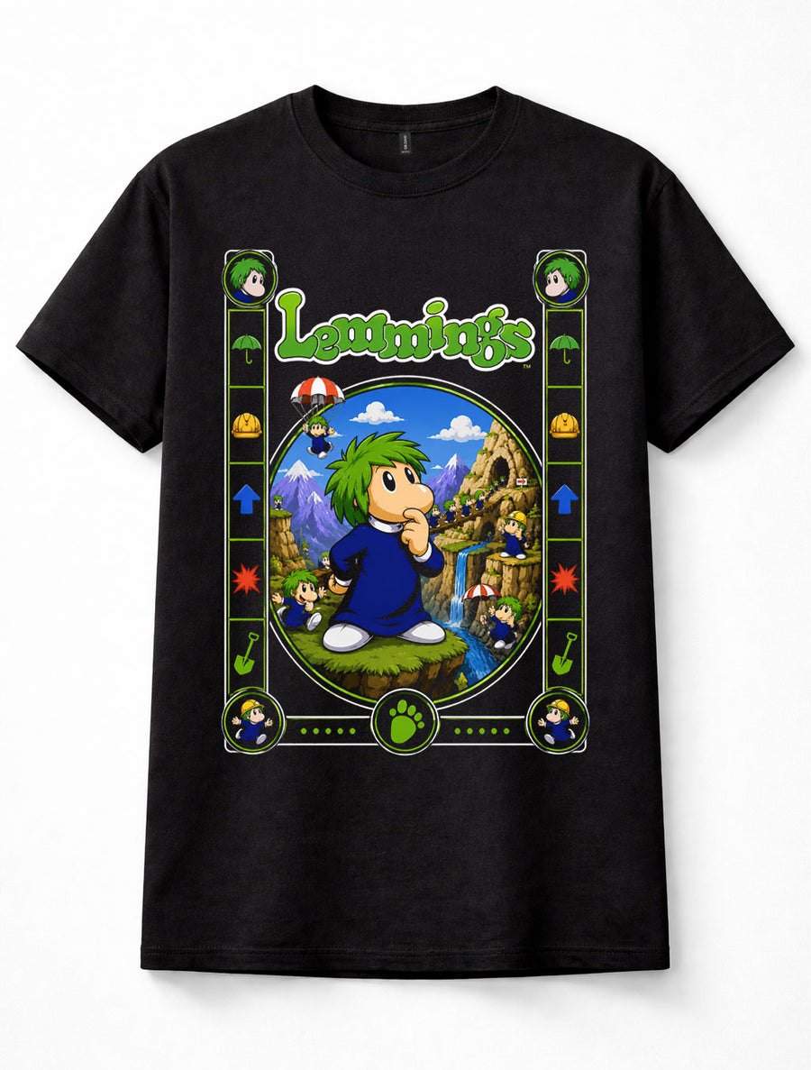 Lemmings Classic Retro Amiga PC Video Game 90s Gaming Graphic Unisex T-Shirt