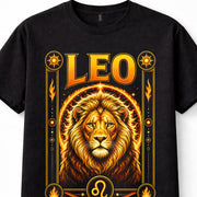 Share Leo Zodiac Lion Astrology Horoscope Star Sign Fire Celestial Unisex T-Shirt