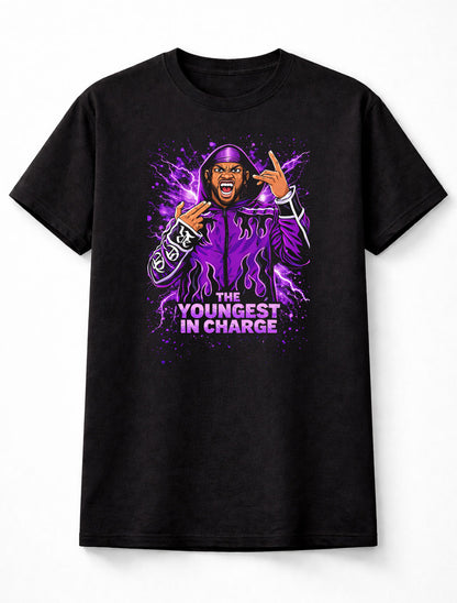 Leon Slater TNA Youngest In Charge Wrestling Graphic T-Shirt Purple Lightning Adults & Kids Unisex T-Shirt