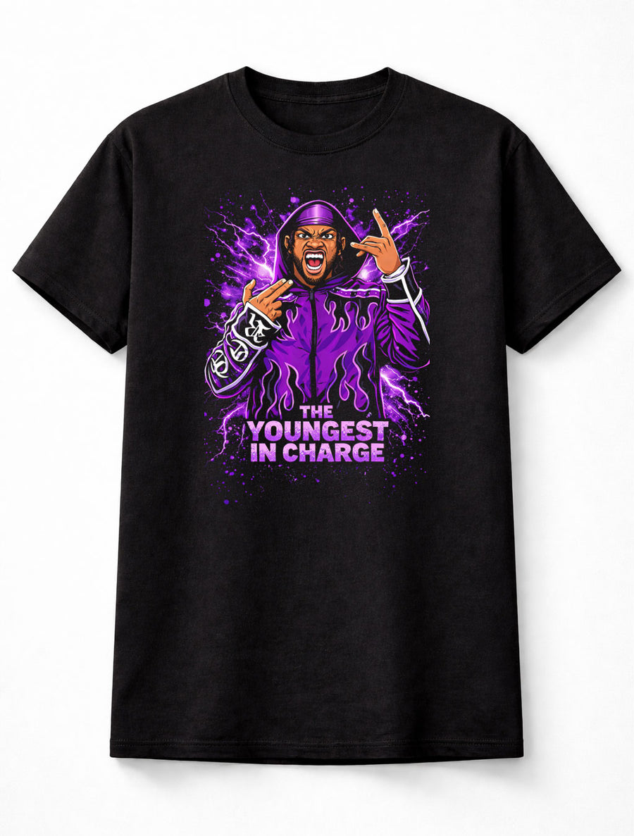 Leon Slater Youngest In Charge TNA Wrestling Purple Lightning Graphic Unisex T-Shirt