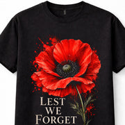 Lest We Forget Red Poppy Remembrance Day Memorial Unisex T-Shirt
