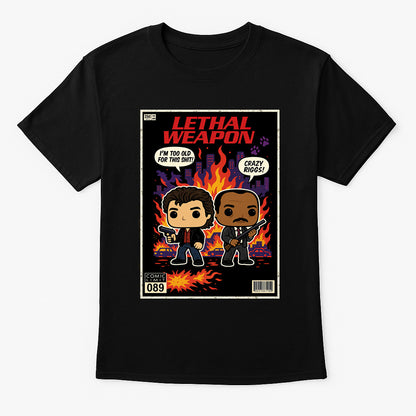 Riggs & Murtaugh Unisex Comic T-Shirt – Lethal Weapon Classic Action Movie Tee