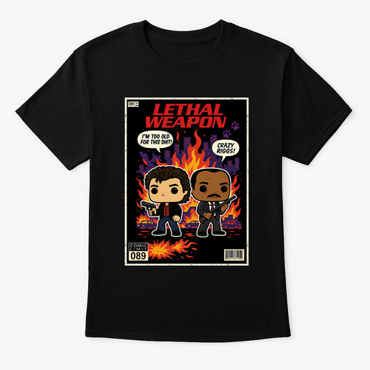 Riggs & Murtaugh Unisex Comic T-Shirt – Lethal Weapon Classic Action Movie Tee