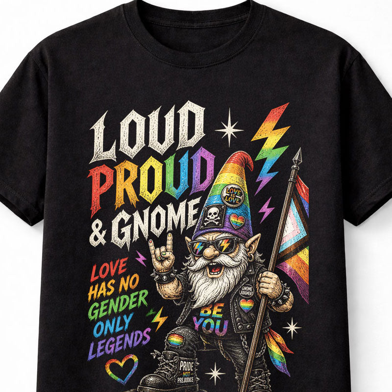 Pride Gnome LGBTQ Rainbow Love Is Love Graphic Unisex T-Shirt