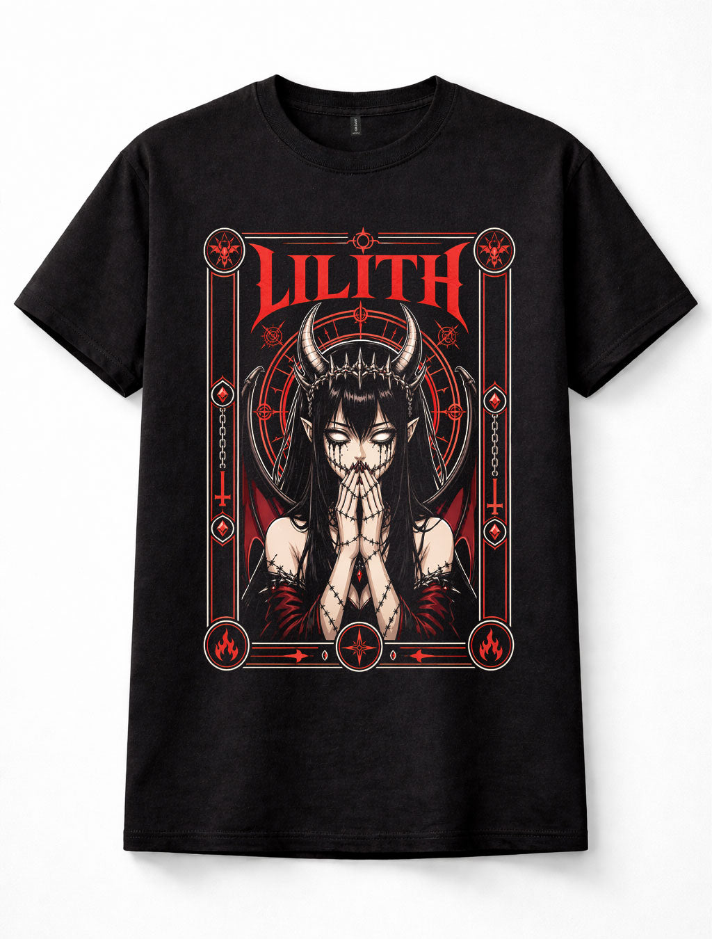 Lilith Demon Queen Gothic Occult Dark Fantasy Horror Goth Unisex T-Shirt