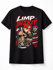 Limp Bizkit Rollin Graphic T-Shirt Nu Metal Rap Rock Tee Streetwear Style Band Inspired Shirt Red Black Urban Hip Hop Adults & Kids Unisex T-Shirt