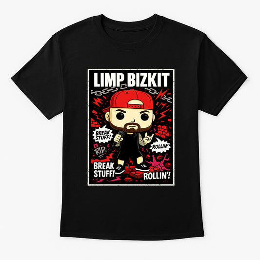 Limp Bizkit “Break Stuff” Unisex T-Shirt – Nu Metal Band Comic Edition Retro Pop Graphic Tee