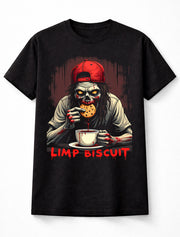 Limp Biscuit T-Shirt Gothic Horror Limp Bizkit Unisex Black Graphic Tee