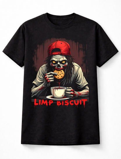 Limp Biscuit T-Shirt Gothic Horror Limp Bizkit Unisex Black Graphic Tee