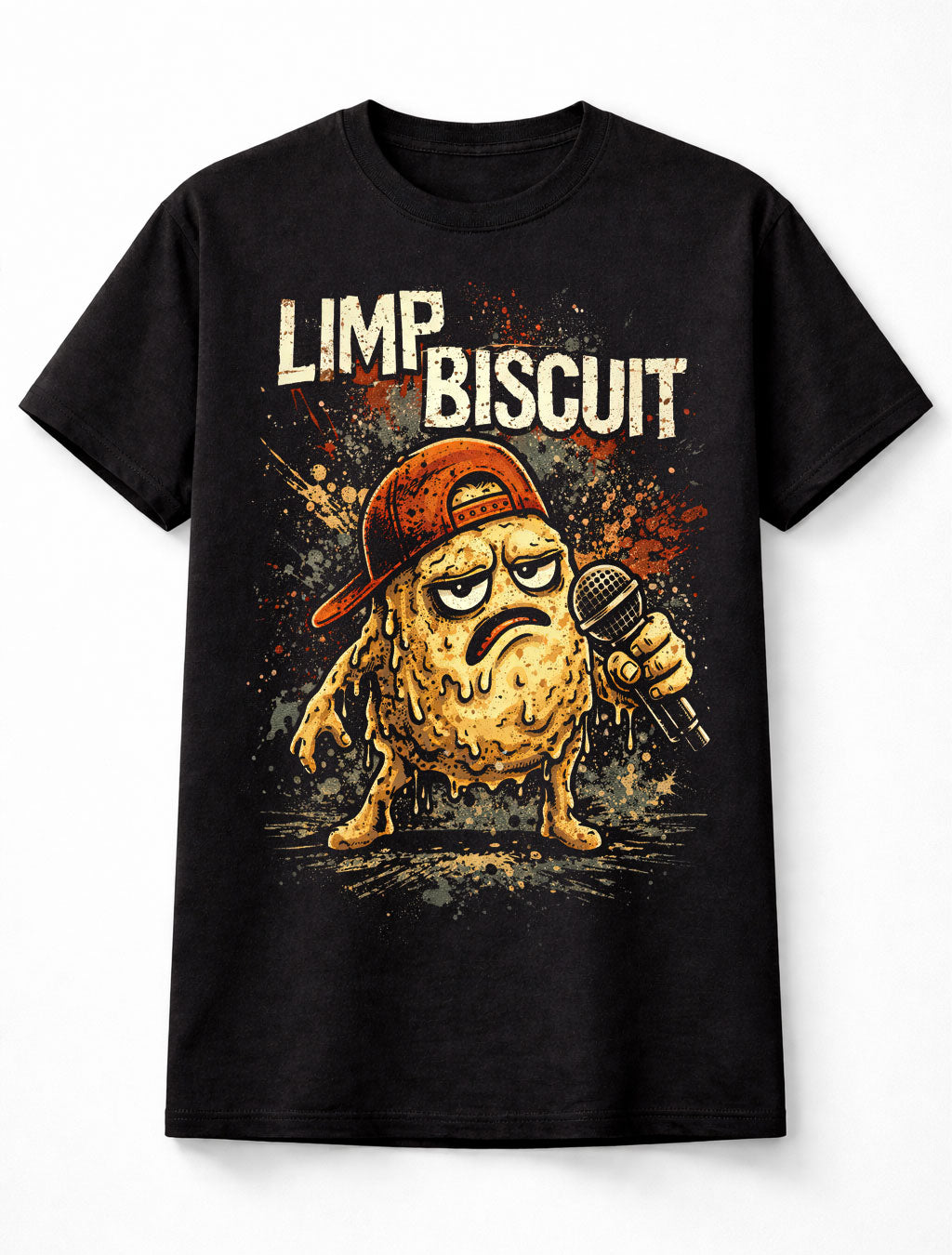 Limp Biscuit T-Shirt Limp Bizkit Rock Food Unisex Black Graphic Tee