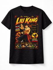 Liu Kang Mortal Kombat T-Shirt Retro Arcade Fighting Game Graphic Tee Classic Dragon Warrior Character Shirt Fireball Fighter Gamer Adults & Kids Unisex T-Shirt