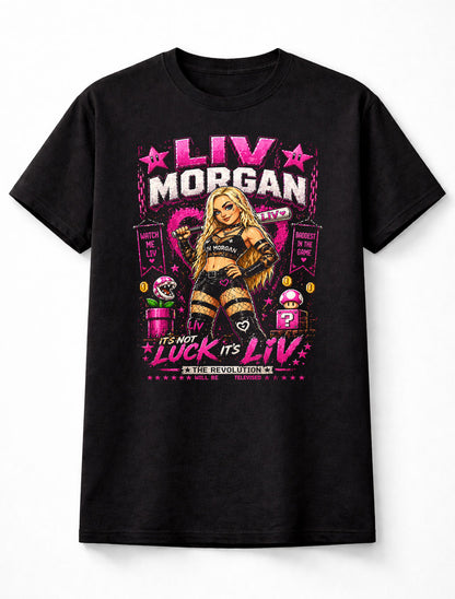 Liv Morgan Wrestling T-Shirt – It’s Not Luck It’s Liv Pixel Fan Tee Adults & Kids Unisex T-Shirt