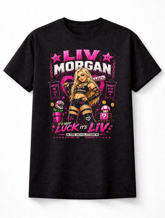 Liv Morgan Wrestling T-Shirt – It’s Not Luck It’s Liv Pixel Fan Tee Adults & Kids Unisex T-Shirt