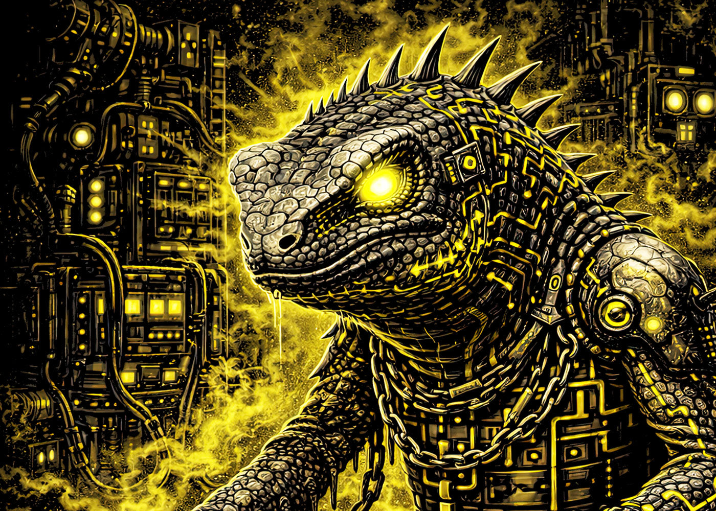 Lizard Reptile Heavy Metal Rocker Unisex Graphic T-Shirt Gothic Music Art Tee