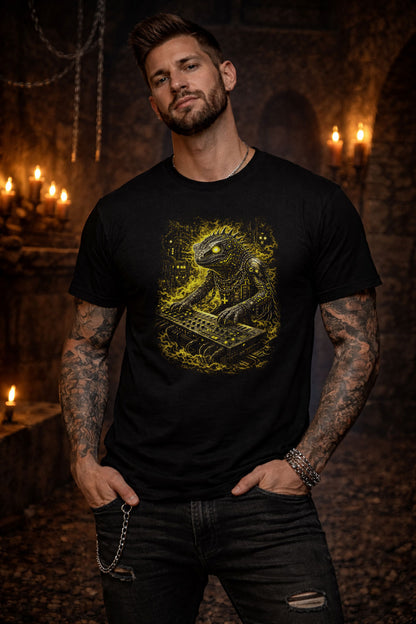 Lizard Reptile Heavy Metal Rocker Unisex Graphic T-Shirt Gothic Music Art Tee