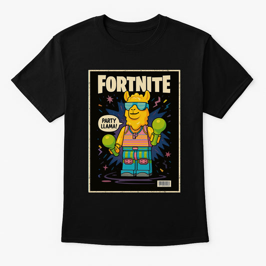 Party Llama Retro Gaming Unisex T-Shirt Fortnite Character Comic Tee