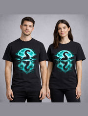 Loch Ness Monster Cryptid Lake Monster Moon Graphic Unisex T-Shirt
