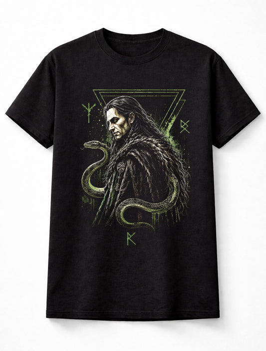 Loki Norse God Viking Mythology Serpent Runes Unisex T-Shirt