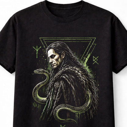 Loki Norse God Viking Mythology Serpent Runes Unisex T-Shirt