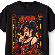 Killer Girl Anime Japanese Lollipop Punk Oni Manga Graphic Black Unisex T-Shirt