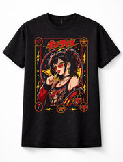 Killer Girl Anime Japanese Lollipop Punk Oni Manga Graphic Black Unisex T-Shirt