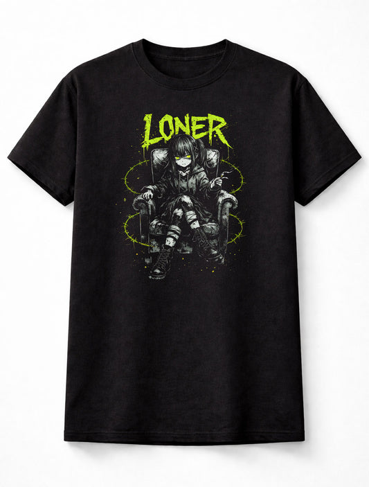 Loner Gothic Anime Emo Japanese Retro Y2K Alt Graphic Adults & Kids Unisex T-Shirt