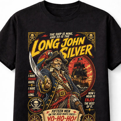 Long John Silver Pirate Captain Treasure Island Graphic Unisex T-Shirt