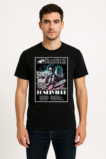 Limp Bizkit “Loserville Tour 2025” Unisex T-Shirt – UK & Europe Nu Metal Concert Poster Tee