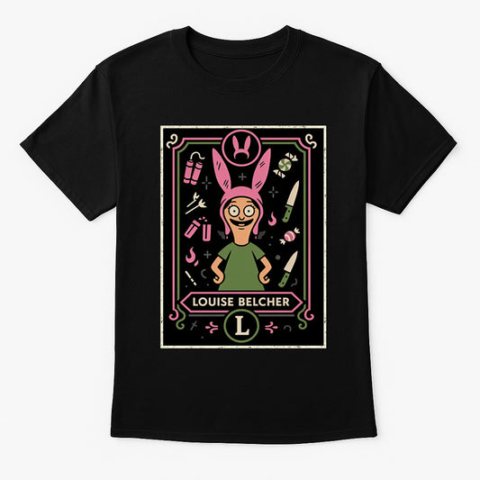 Louise Belcher Retro Cartoon Unisex T-Shirt Pink Bunny Hat Character Tee