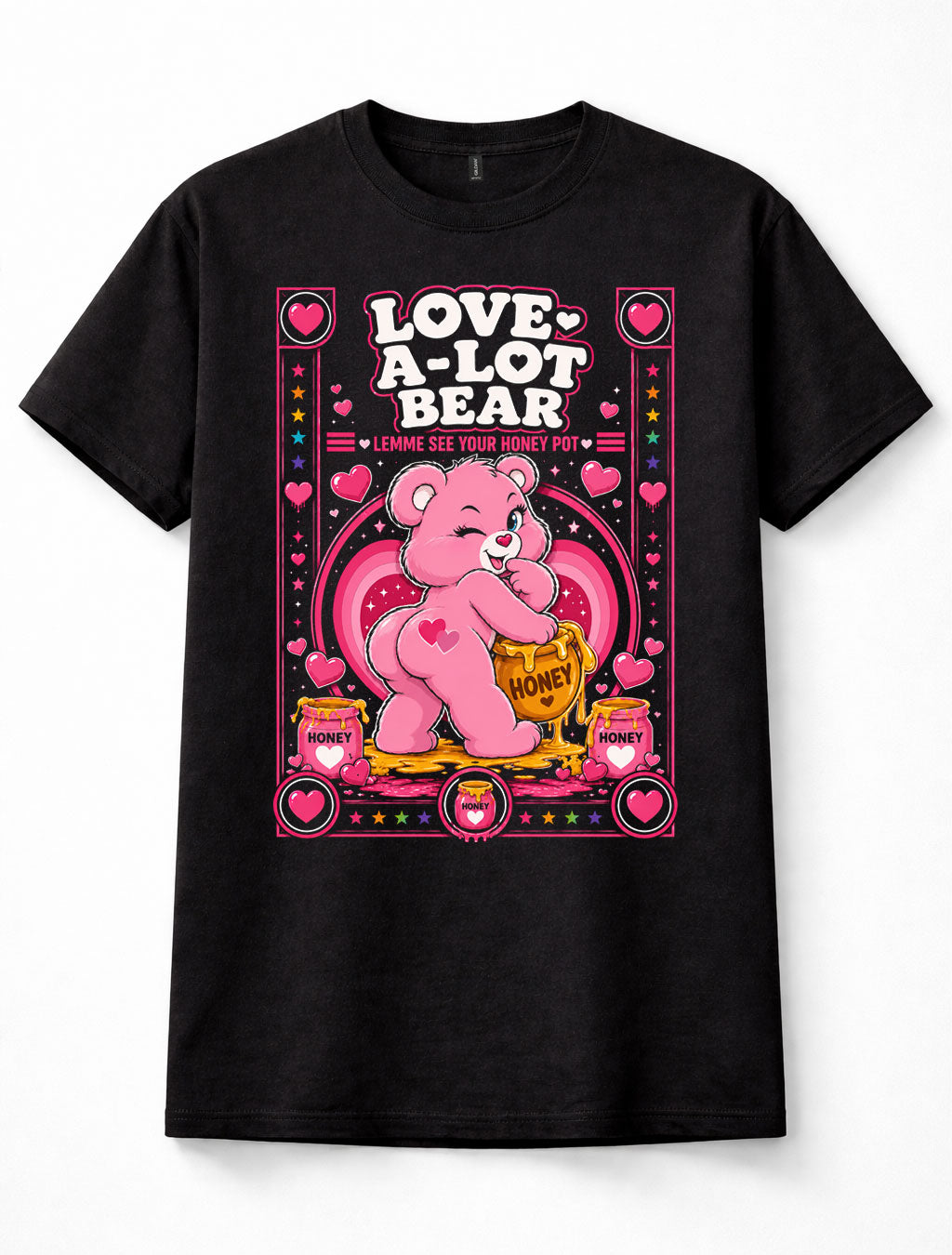 Love-A-Lot Bear Care Bears Funny Honey Adult Unisex T-Shirt
