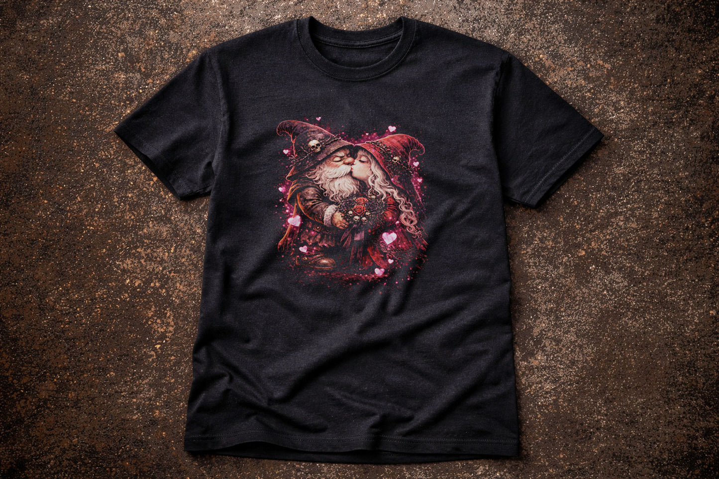 Gnomeo & Juliete Gnome Valentines Unisex Graphic Romeo Lovers T-Shirt Dark Tee