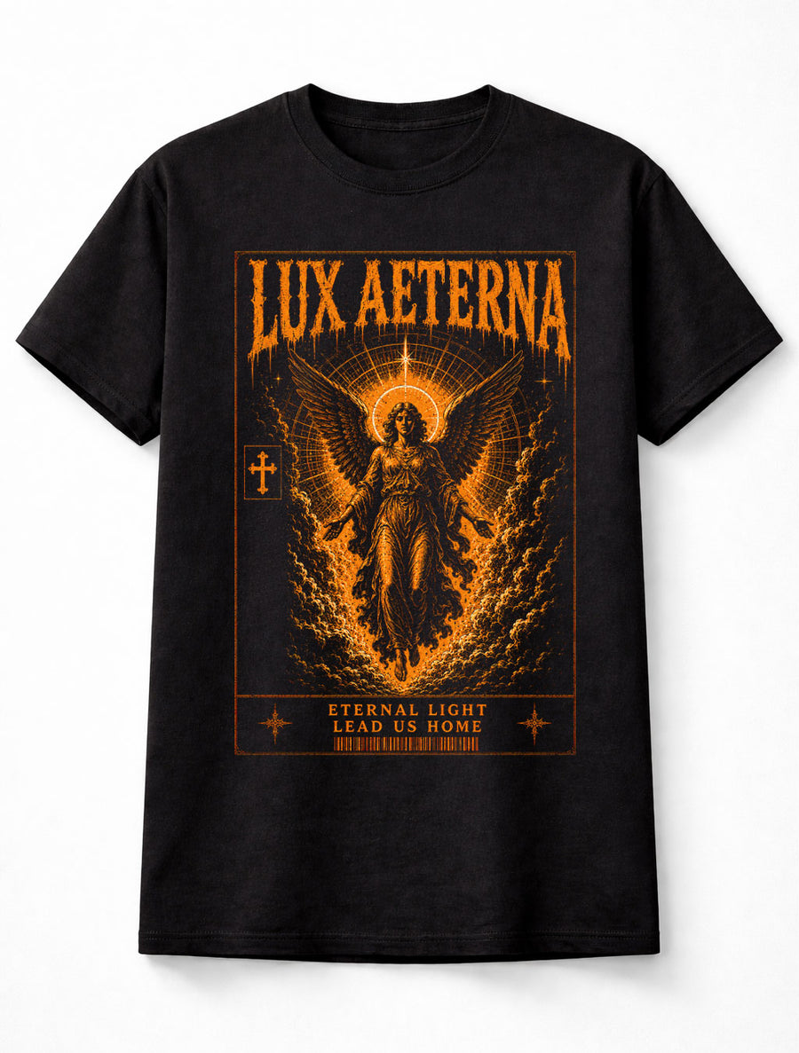 Lux Aeterna Eternal Light Angel Christian Faith Graphic Unisex T-Shirt