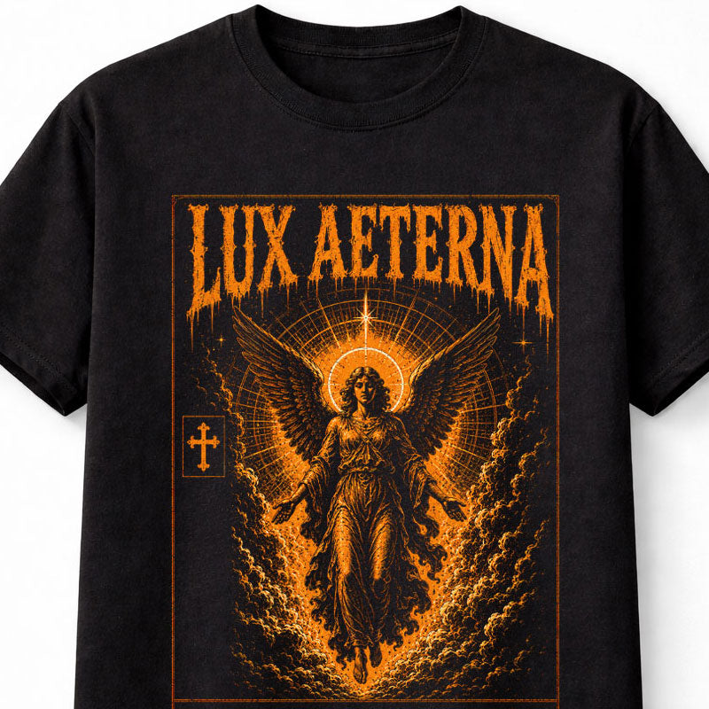 Lux Aeterna Eternal Light Angel Christian Faith Graphic Unisex T-Shirt