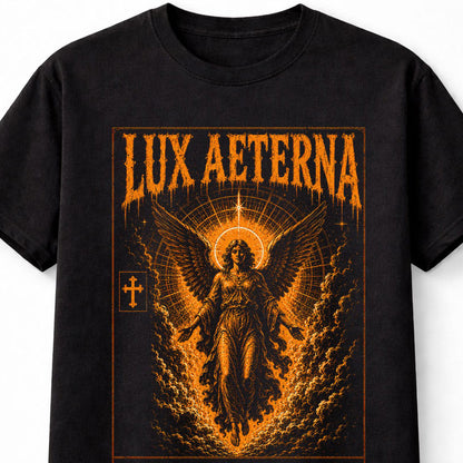 Lux Aeterna Eternal Light Angel Christian Faith Graphic Unisex T-Shirt