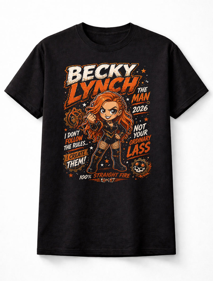 Becky Lynch The Man Wrestling T-Shirt – Straight Fire Fan Tee Adults & Kids Unisex T-Shirt