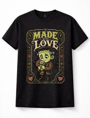 Made With Love Cute Frankenstein Monster Gothic Romance Unisex T-Shirt