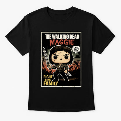 The Walking Dead “Fight Like Family” Maggie Graphic Tee – Comic Style Survivor T-Shirt