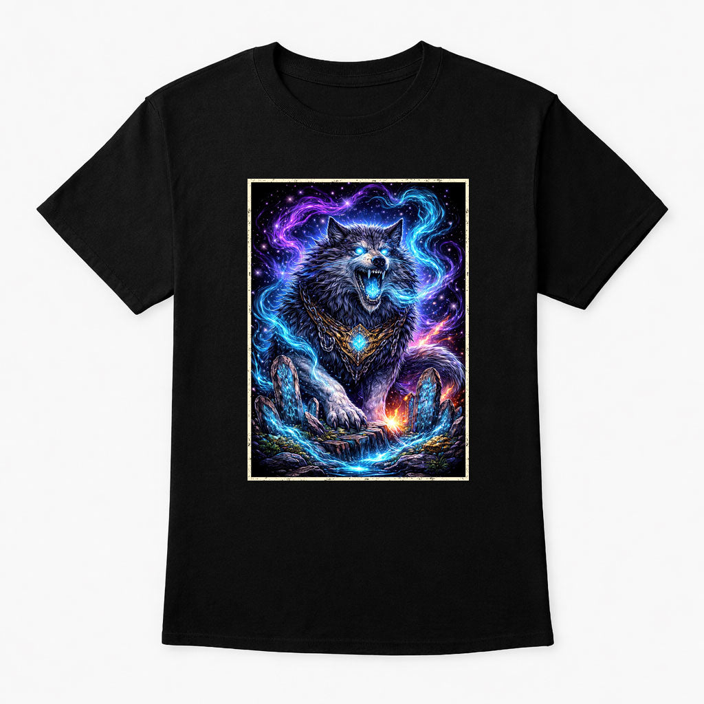 Mythic Fenrir Spirit Wolf Norse Legend T Shirt Unisex Gothic Fantasy Tee