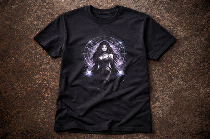 Witch T-Shirt Dark Fantasy Beauty Gothic Arcane Magic Unisex Black Graphic Tee