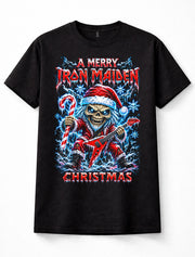 Iron Maiden Merry Christmas Heavy Metal Santa Guitar Festive Unisex T-Shirt