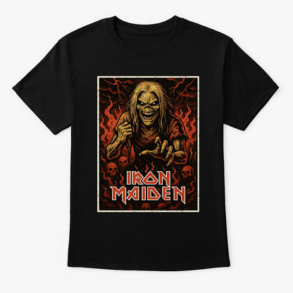 Iron Maiden – Eddie Flames Unisex T-Shirt Classic Metal Band Merch Tee