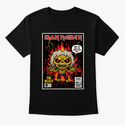 Iron Maiden “The Beast” Unisex T-Shirt – 666 Special Edition Pop Art Comic Style Graphic Tee