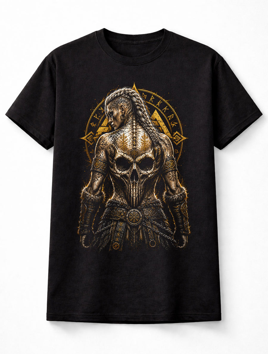 Viking Shieldmaiden Norse Skull Valkyrie Warrior Unisex T-Shirt
