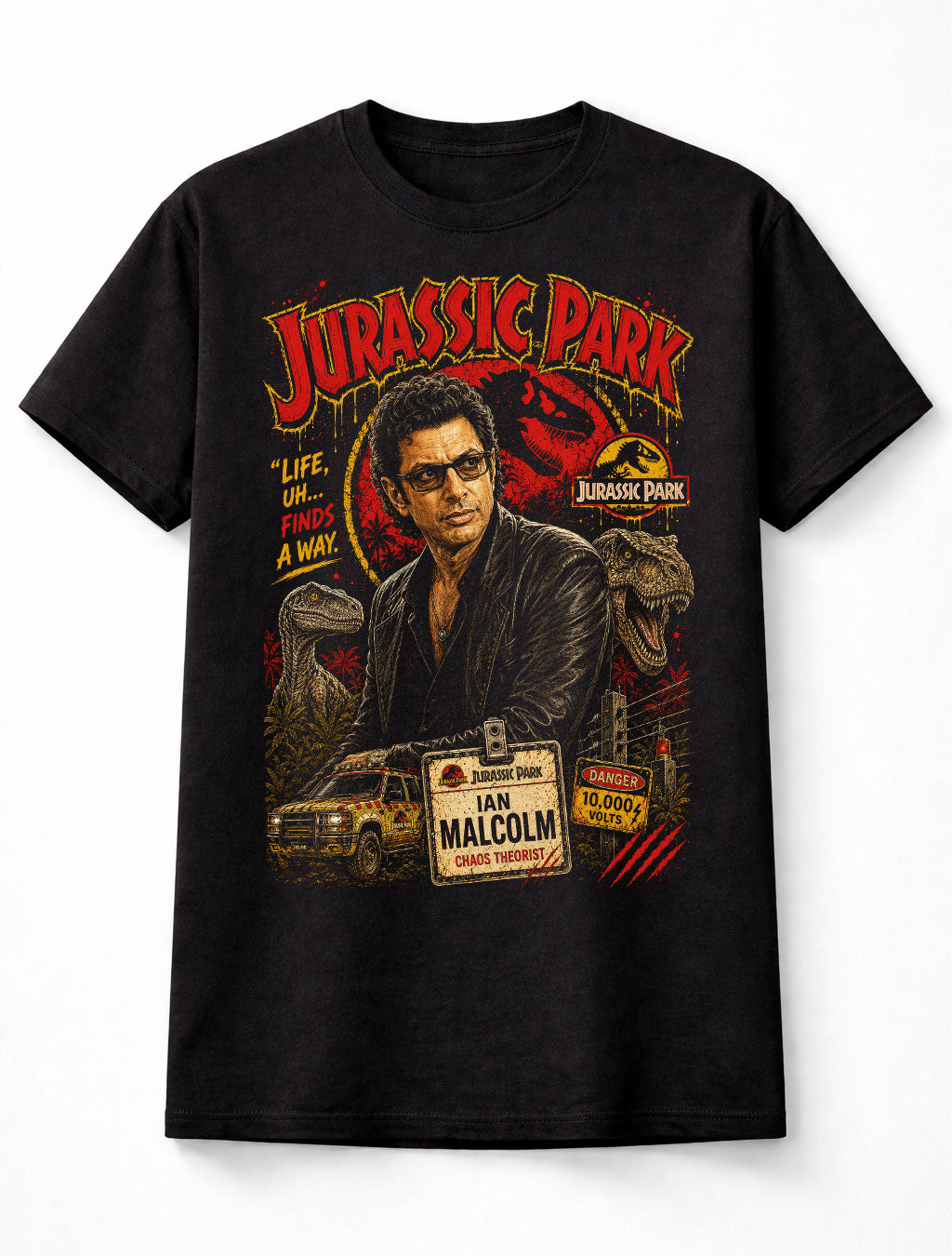 Jurassic Park Ian Malcolm Chaos Theorist Dinosaur Movie Unisex T-Shirt