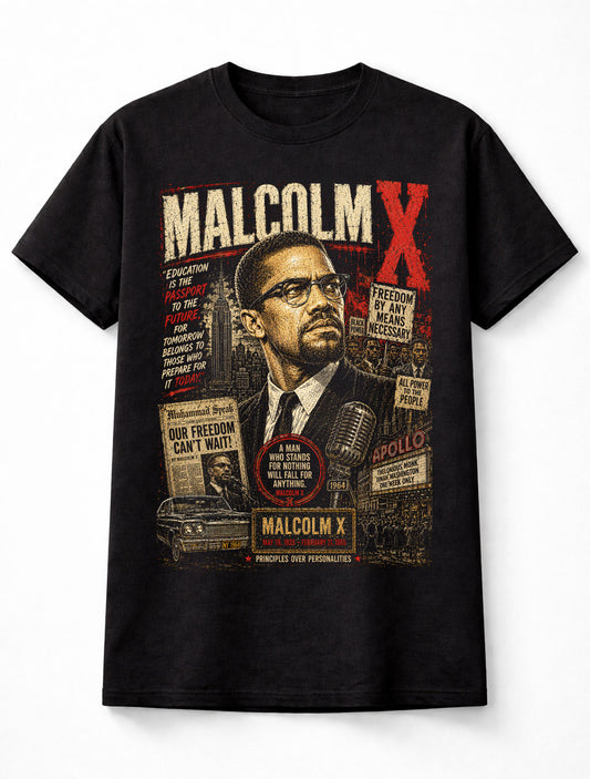 Malcolm X Civil Rights Leader Black History Graphic Unisex T-Shirt